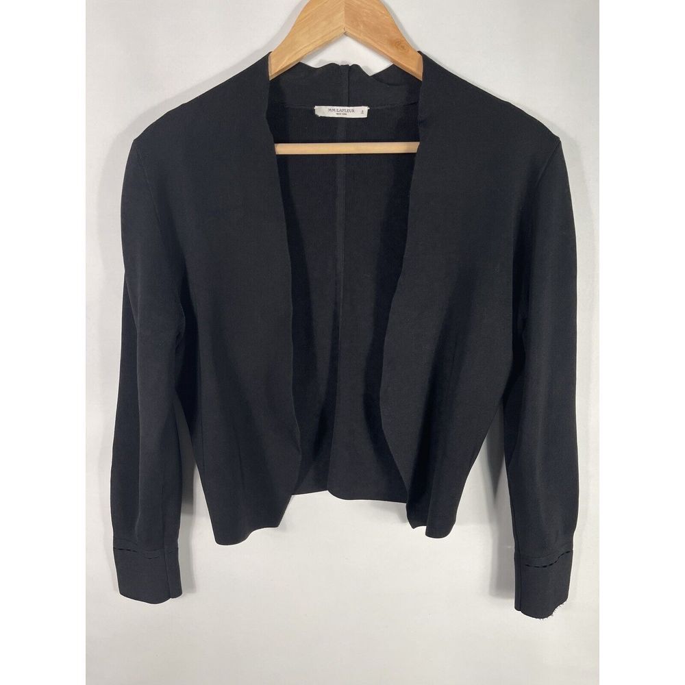M. M. Lafleur Women's Small‎ Black Open Front Jacket